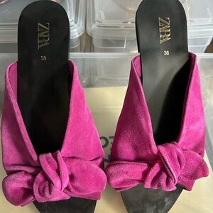 Zara Women's Pink Slide Sandals